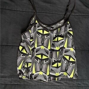 Paper Tee Black and Yellow Geometric Camisole